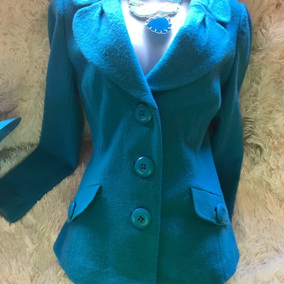 Classified Entier bright turquoise jacket. Sz M - Picture 1 of 7